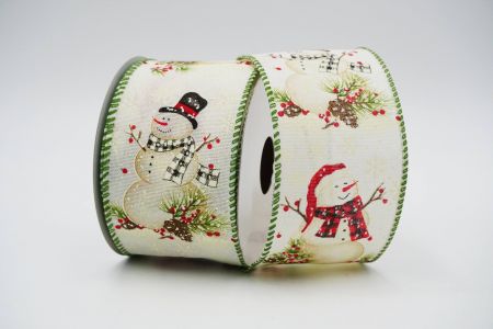 Snowman Party Wired Ribbon_KF6701GC-2-222_Ivory